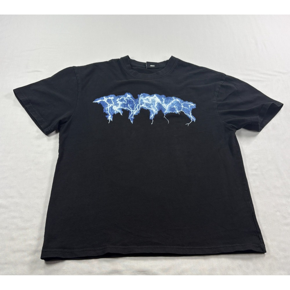 Revenge Shirt Mens Small Black Crew Neck Tee Spell Out Streetwear